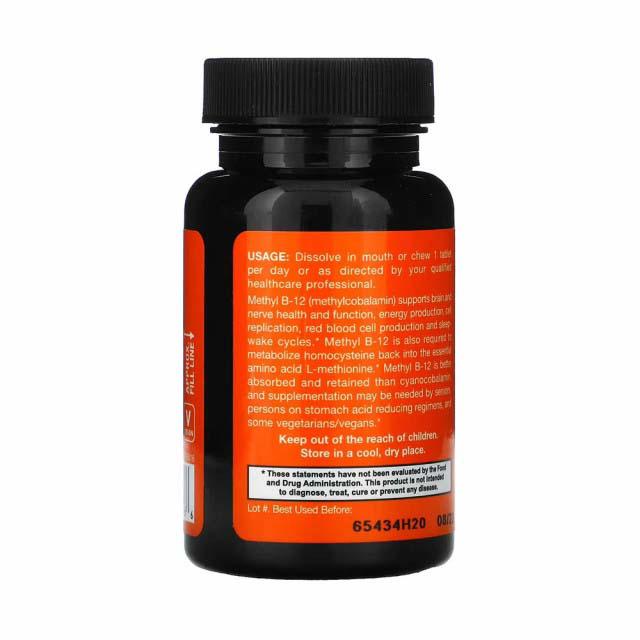 Methyl B-12 2500 micrograme Methylcobalamin 100 drajeuri Jarrow Formulas