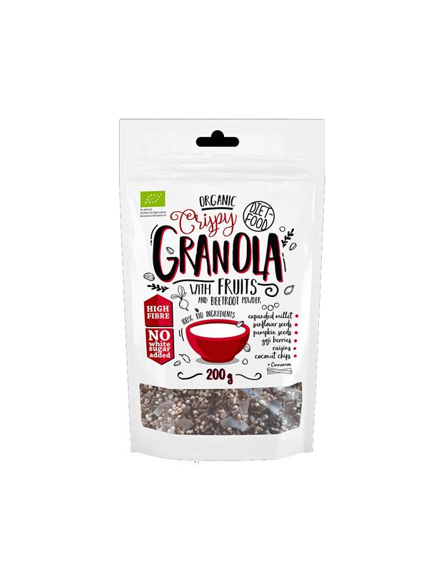 Mic dejun Granola cu Fructe si Sfecla Rosie Bio 200gr Diet Food