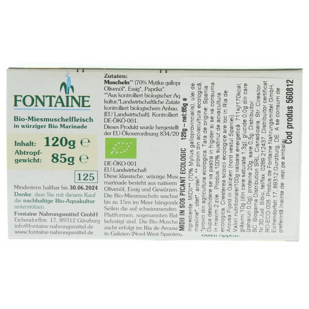 Midii in Sos Picant Bio 120gr Fontain