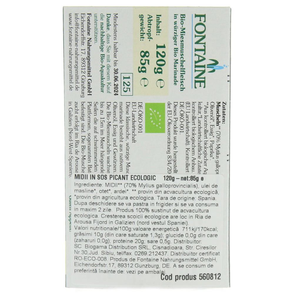 Midii in Sos Picant Bio 120gr Fontain