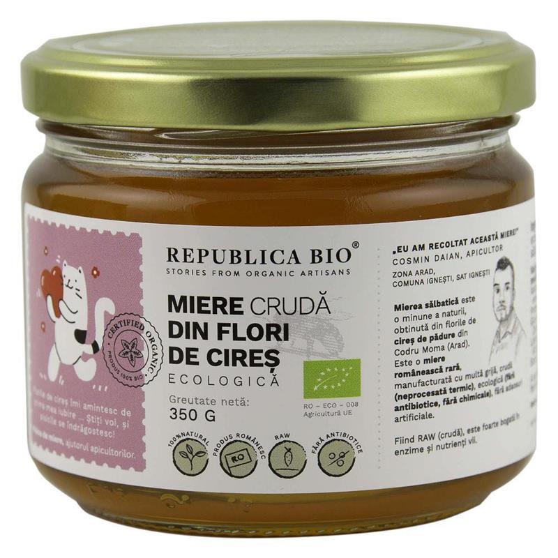 Miere Cruda din Flori de Cires Bio 350gr Republica Bio