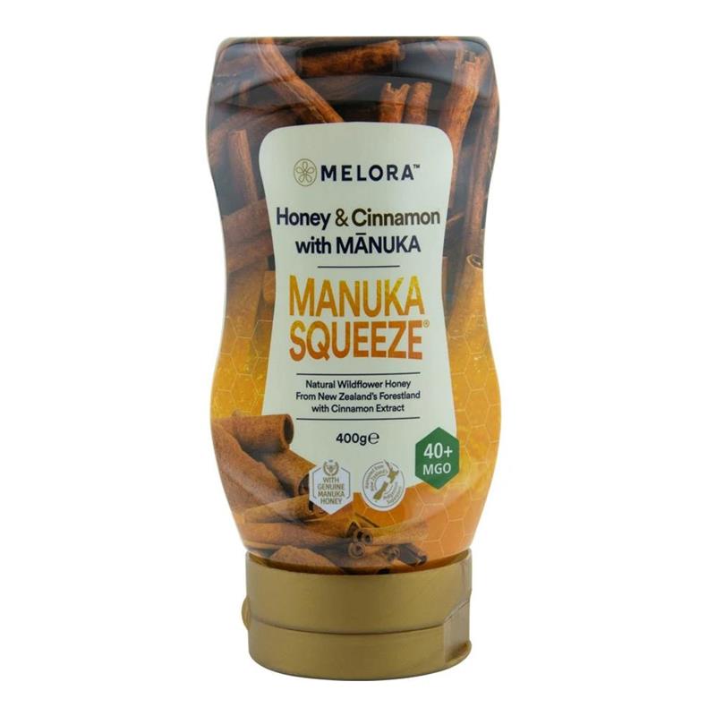 Miere de Manuka din Flora Salbatica MGO 40+ si Extract de Scortisoara Melora 400gr New Zealand