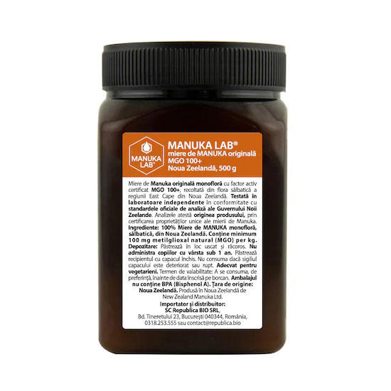 Miere de Manuka Manuka Lab MGO 100+ 500 grame New Zeelanda
