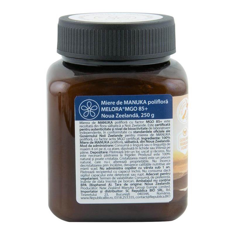Miere de Manuka Poliflora Melora MGO 85+ 250gr New Zealand
