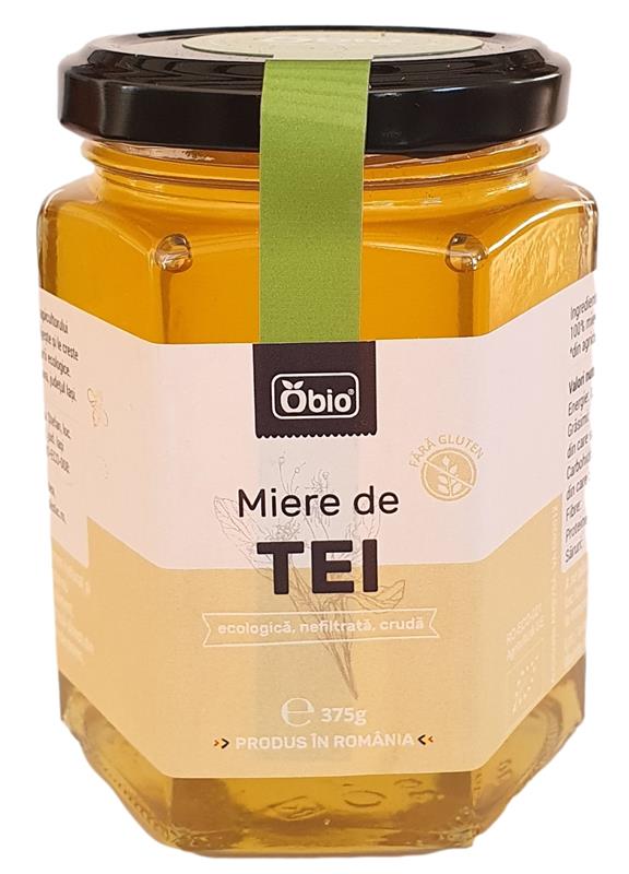 Miere de Tei Cruda Nefiltrata Bio 375 grame Obio