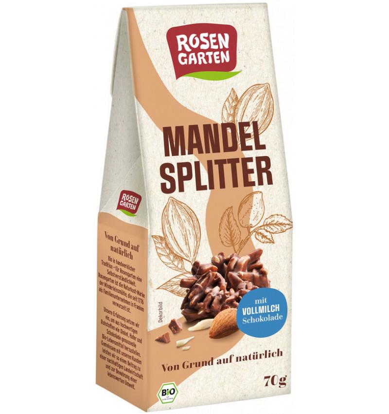 Migdale Glazurate in Ciocolata cu Lapte Bio 70 grame Rosen Garten