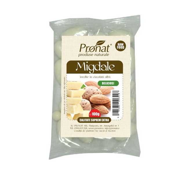 Migdale Invelite in Ciocolata Alba Pronat 100gr