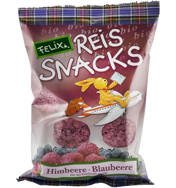 Mini Turte de Orez cu Zmeura si Coacaze Bio 50 grame Felix