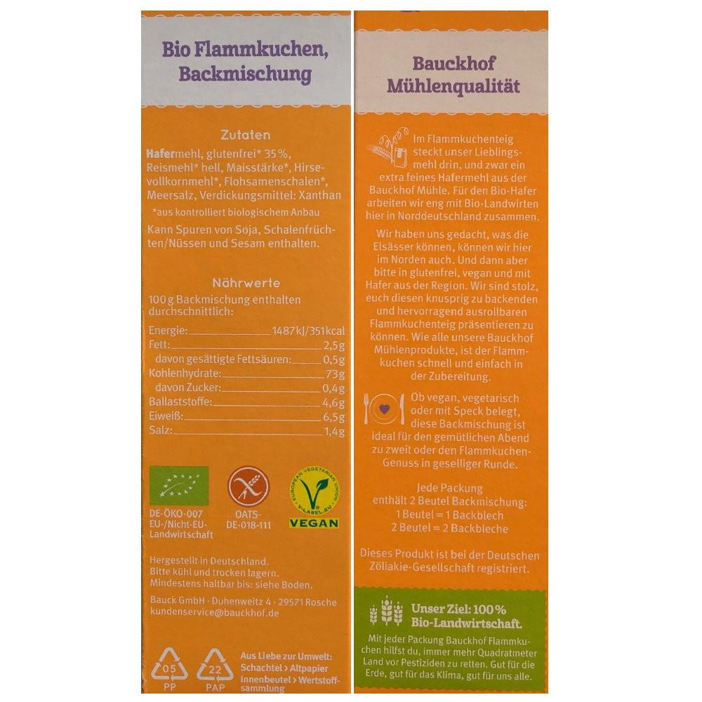 Mix de Faina pentru Tarta de Ovaz Flambee Fara Gluten Bio 400 grame Bauck  Hof