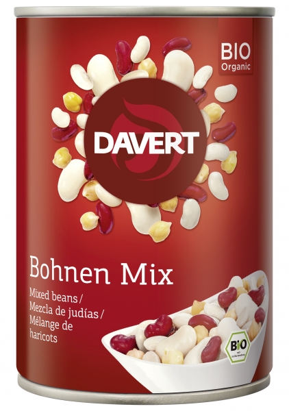 Mix din Boabe de Fasole si Naut Bio Conserva 400gr Davert