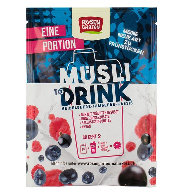 Musli cu Afine Negre si Zmeura Bio Drink 50gr Rosen Garten