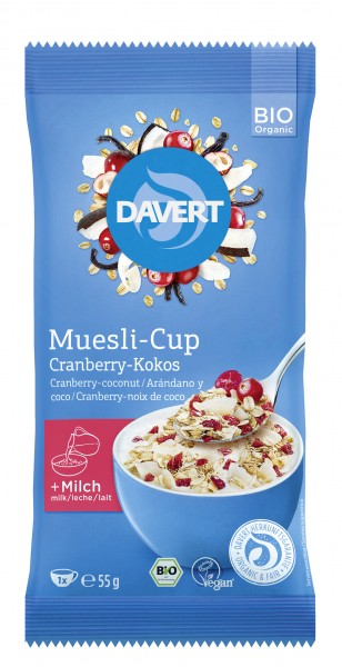 Musli cu Cocos si Merisor Cup Bio 55gr Davert