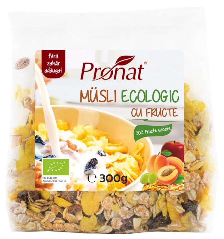 Musli cu Fructe Bio 300gr Pronat