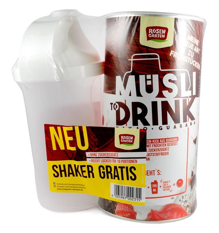 Musli Drink cu Cacao si Guarana Bio 500gr si Shaker Gratuit Rosen Garten