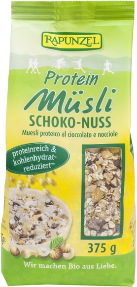 Musli Proteic cu Alune si Ciocolata Bio Rapunzel 375gr