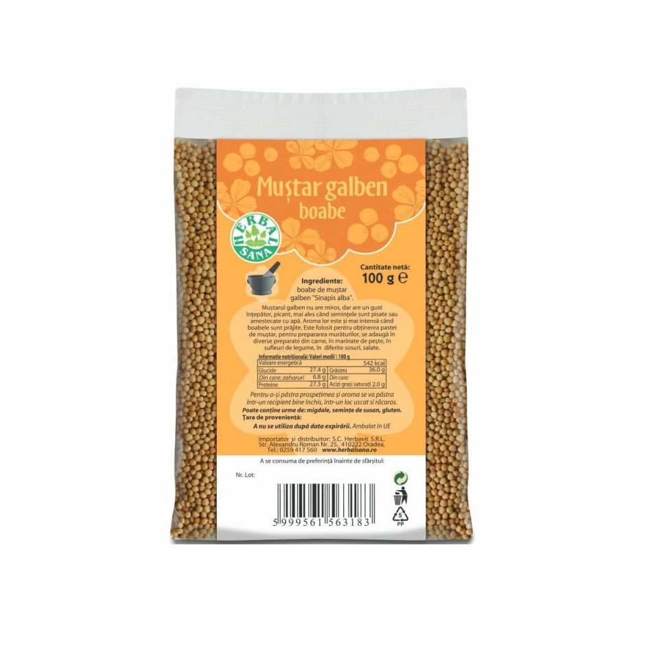 Mustar Galben Boabe 100 grame Herbal Herbavit