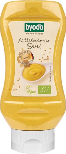 Mustar Mediu Fin Fara Gluten Bio 300ml Byodo