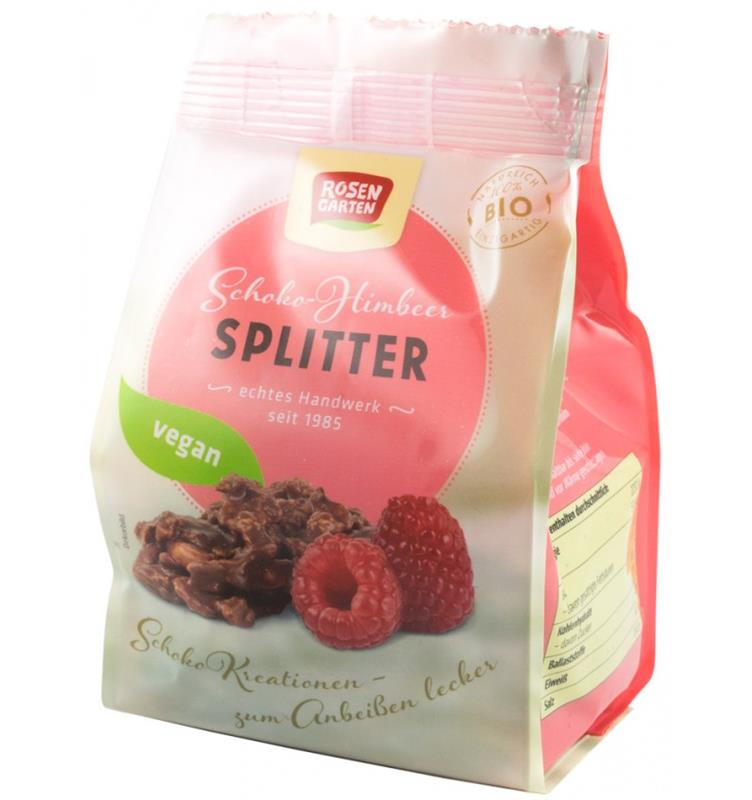 Napolitane cu Fulgi de Porumb si Zmeura Invelite in Ciocolata Neagra Bio 90gr Rosen Garten