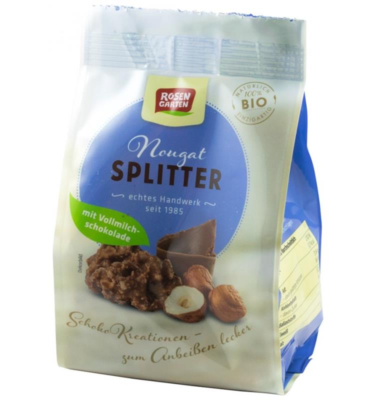 Napolitane cu Nougat Invelite in Ciocolata cu Lapte Bio 90gr Rosen Garten