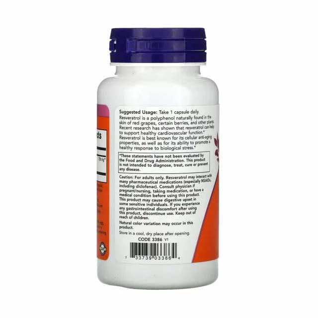 Natural Resveratrol Extra Strength 350 miligrame 60 capsule Now Foods