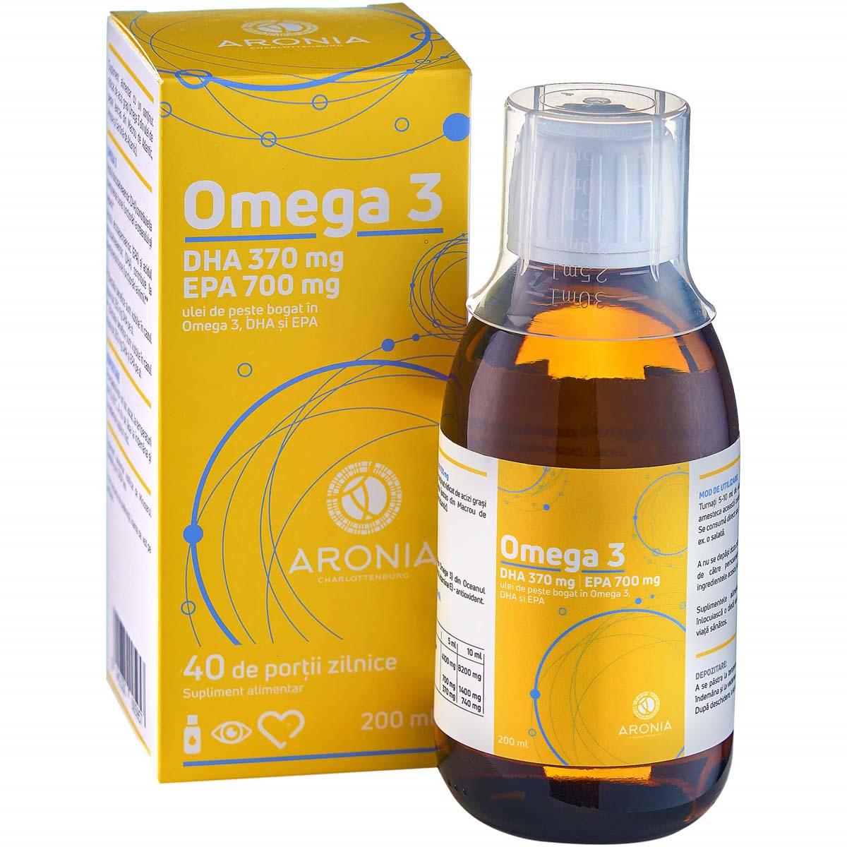 Omega 3 EPA 700 miligrame DHA 370 miligrame 200 mililitri Aronia Charlottenburg