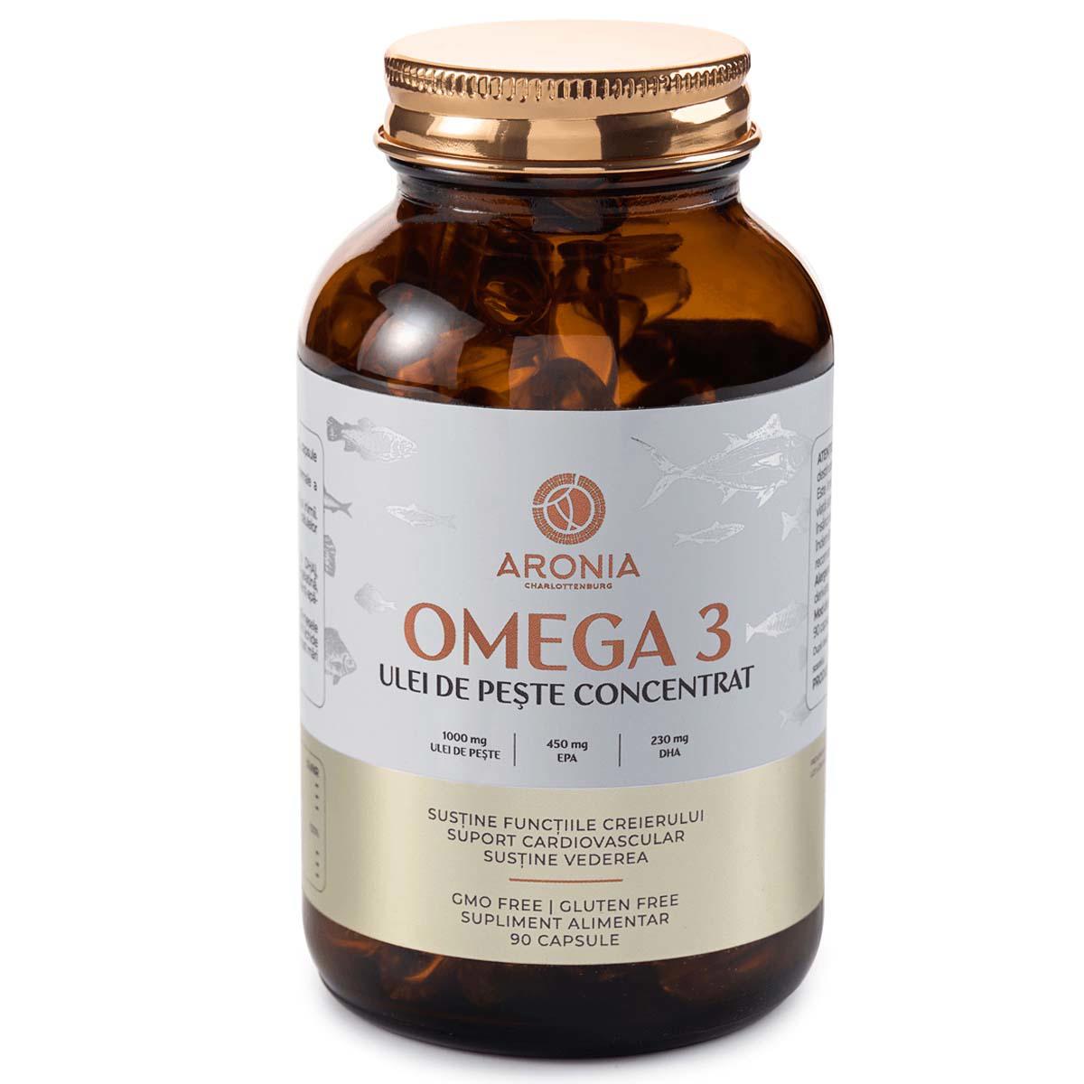 Omega 3 Ulei de Peste Concentrat 450 EPA 230 DHA 1000 miligrame 90 capsule Aronia Charlottenburg