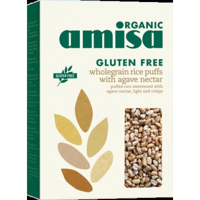 Orez Integral Expandat cu Sirop Agave Fara Gluten Bio Amisa 225gr