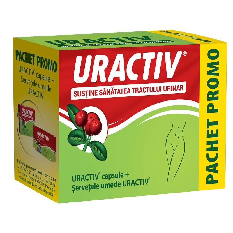 Pachet Uractiv 21 capsule cu Servetele Umede Terapia
