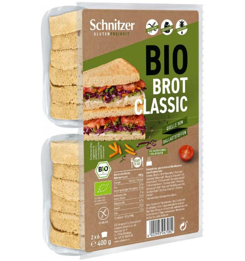 Paine Alba de Toast Fara Gluten Bio 400 grame Schnitzer