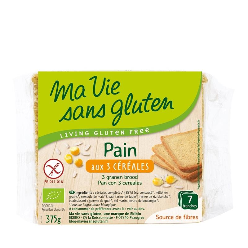 Paine Bio cu 3 Cereale Feliata Fara Gluten Ma Vie Sans Gluten 375gr