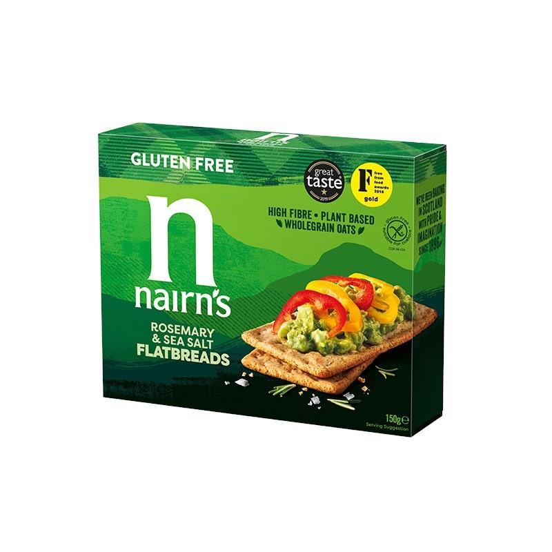 Paine Crocanta din Ovaz Integral cu Rozmarin si Sare Fara Gluten 150 grame Nairn's