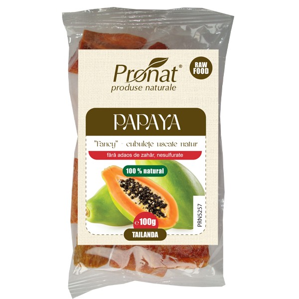 Papaya Fancy Cubulete Uscate Natur Pronat 100gr