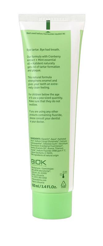 Pasta de Dinti 2 in 1 Anti-Tartru cu Efect Racoritor cu Extract de Coacaze si Kalident 100 mililitri Ecodenta