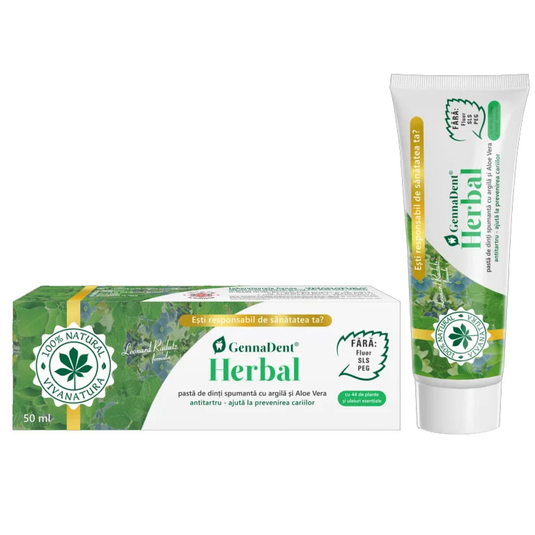 Pasta de Dinti Gennadent Herbal 50 mililitri Viva Natura