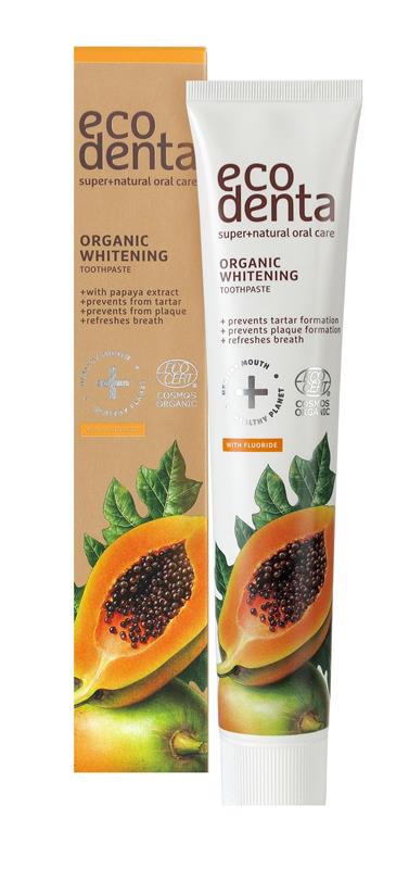 Pasta de Dinti Organica pentru Albire cu Extract de Papaya 75 mililitri Ecodenta