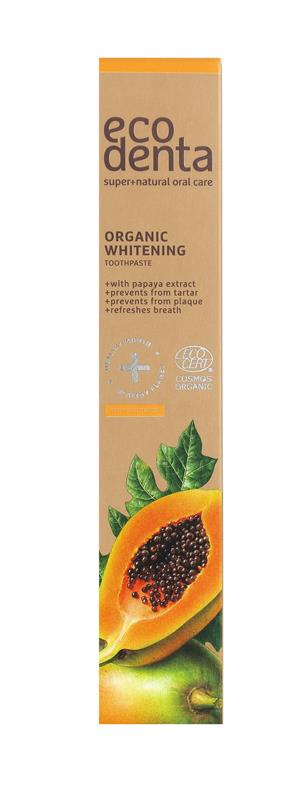 Pasta de Dinti Organica pentru Albire cu Extract de Papaya 75 mililitri Ecodenta