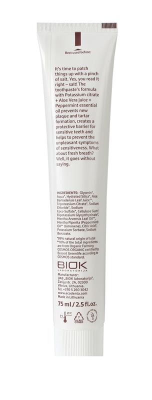 Pasta de Dinti Organica pentru Dinti si Gingii Sensibile 75 mililitri Ecodenta