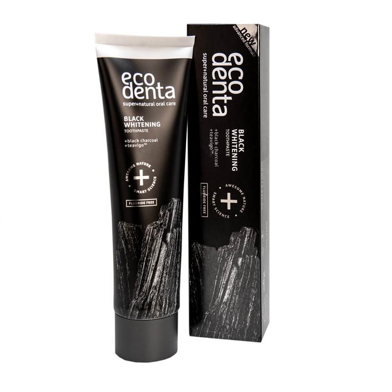 Pasta de Dinti pentru Albire Extra Black cu Carbune si Teavigo Extra 100 mililitri Ecodenta