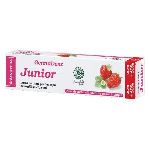 Pasta Dinti Gennadent Capsuni JR. Viva Natura 80ml