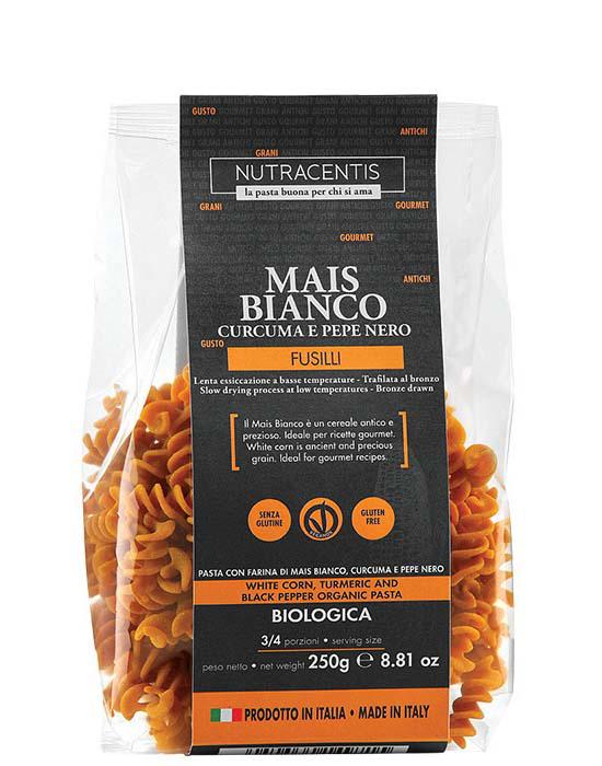 Paste din Faina de Porumb Alb cu Turmeric si Piper Eco Fara Gluten 250 grame Nutracentis