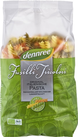 Paste Fainoase Fusilli Tricolore Ecologice 500gr Dennree
