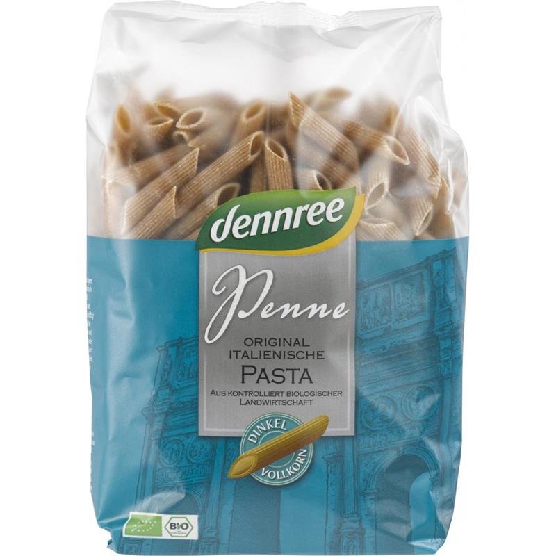 Paste Fainoase Penne de Spelta Integrala Bio 500 grame Dennree