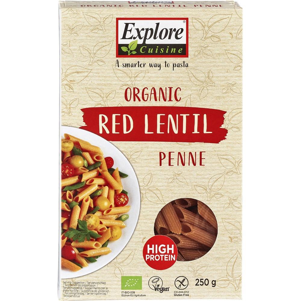 Penne din Linte Rosie Fara Gluten Eco 250 grame Explore Cuisine