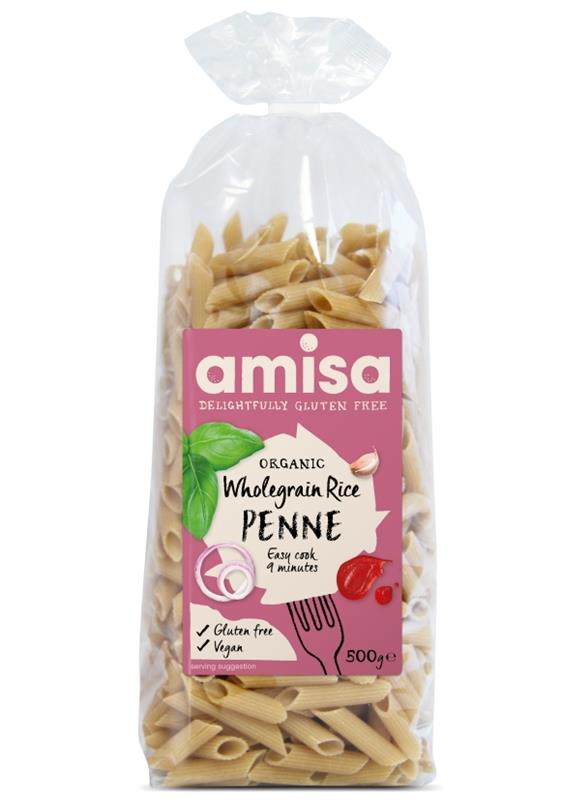 Penne din Orez Integral Fara Gluten Bio Amisa 500gr