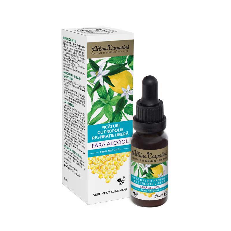 Picaturi cu Propolis Respiratie Libera fara Alcool Apicola 20ml
