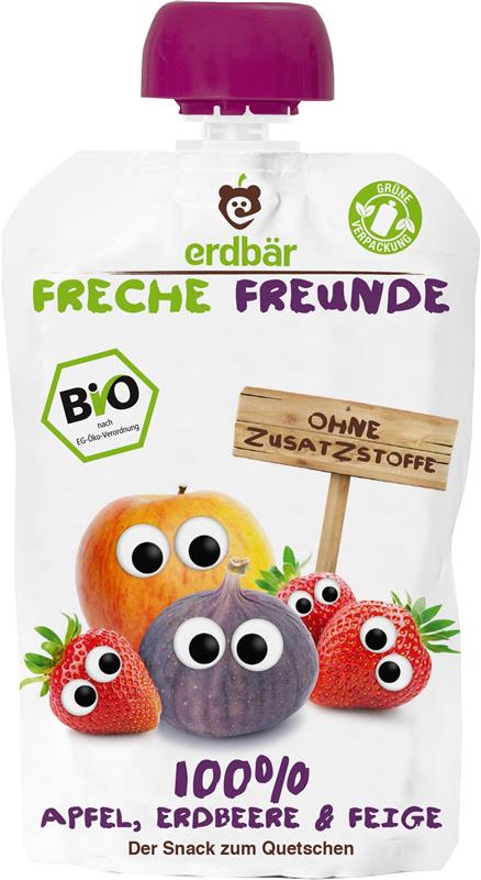 Piure de Mere, Capsuni si Smochine Bio Erdbar 100gr