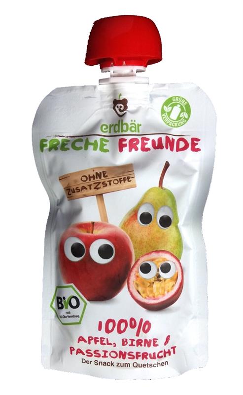 Piure de Mere, Pere si Fructul Pasiunii Bio Erdbar 100gr