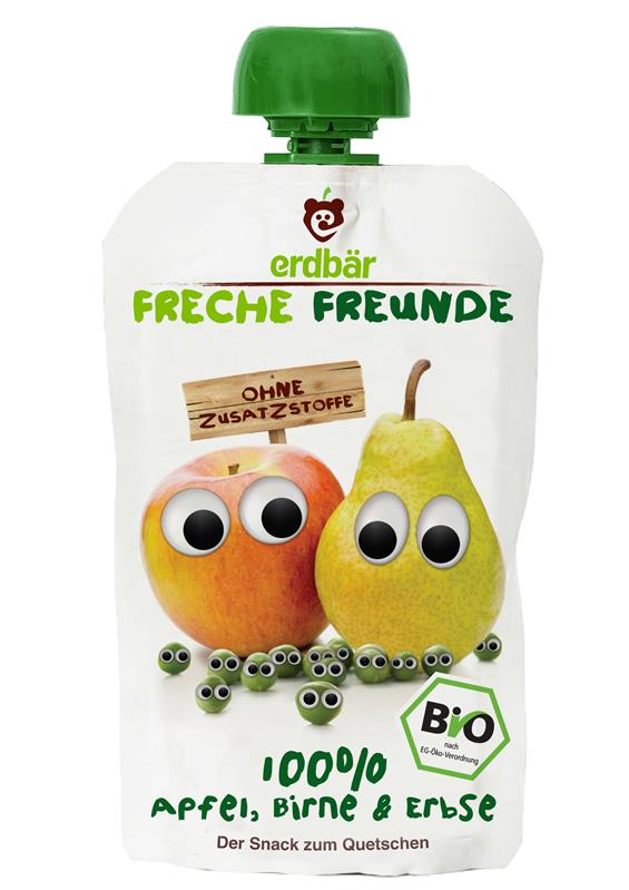 Piure de Mere, Pere si Mazare Bio Erdbar 100gr