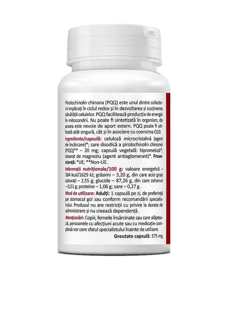 PQQ 20 miligrame 30 capsule Zenyth