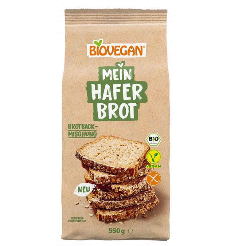 Premix pentru Paine de Ovaz Bio Fara Gluten 550 grame Biovegan